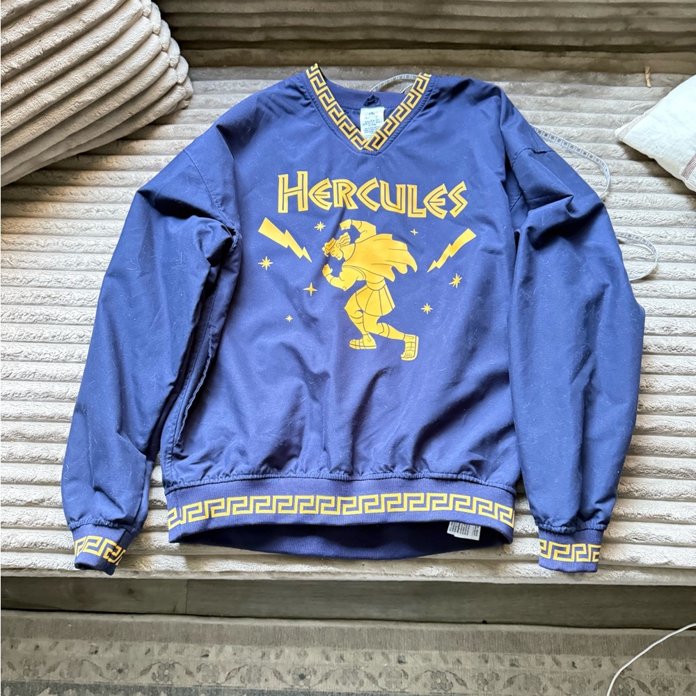 Disney Hercules V-Neck Sweater in Navy and Gold